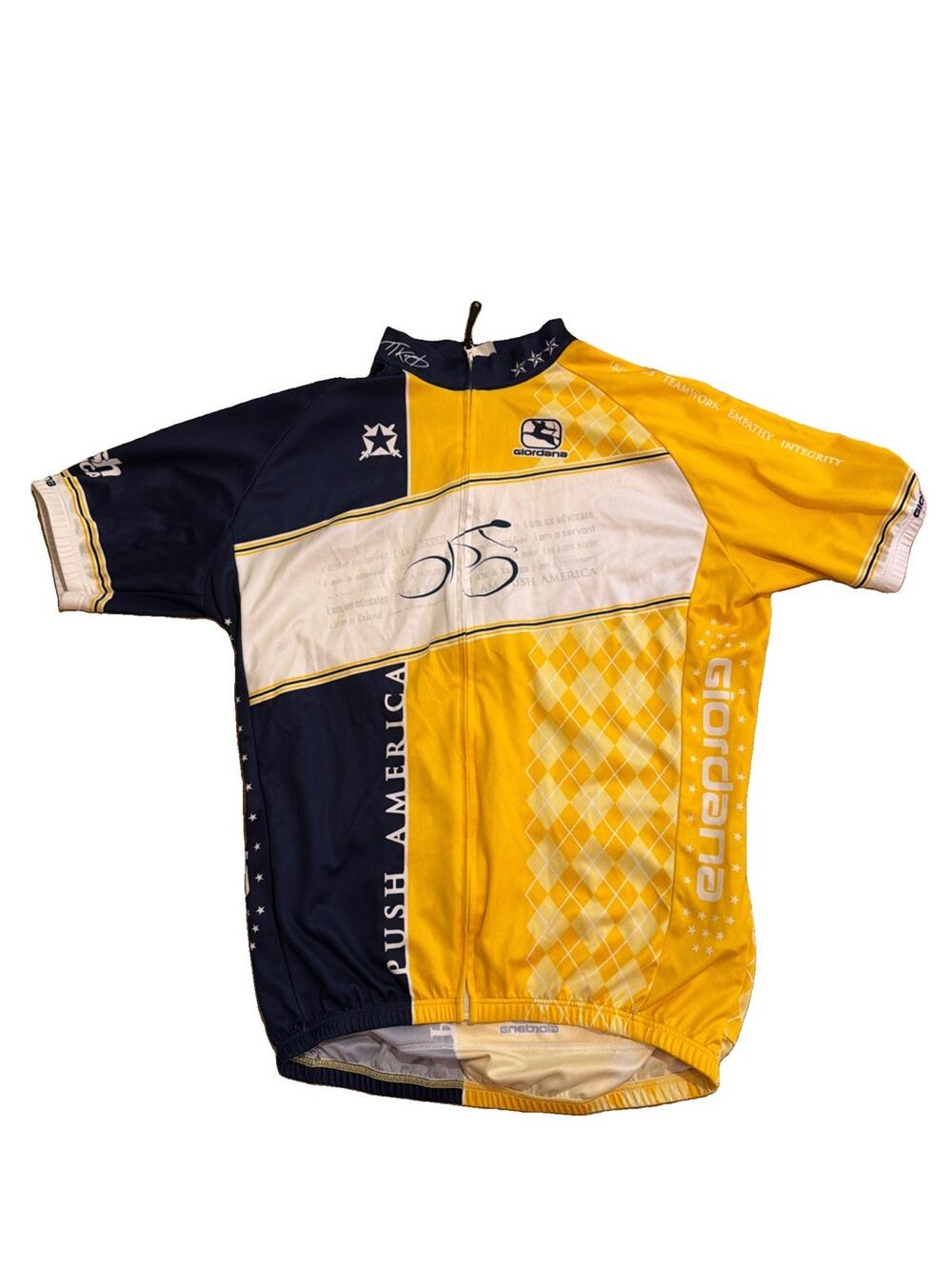 Giordana Cycling Jersey Men Multicolor Printed Push America Full Zip 2012